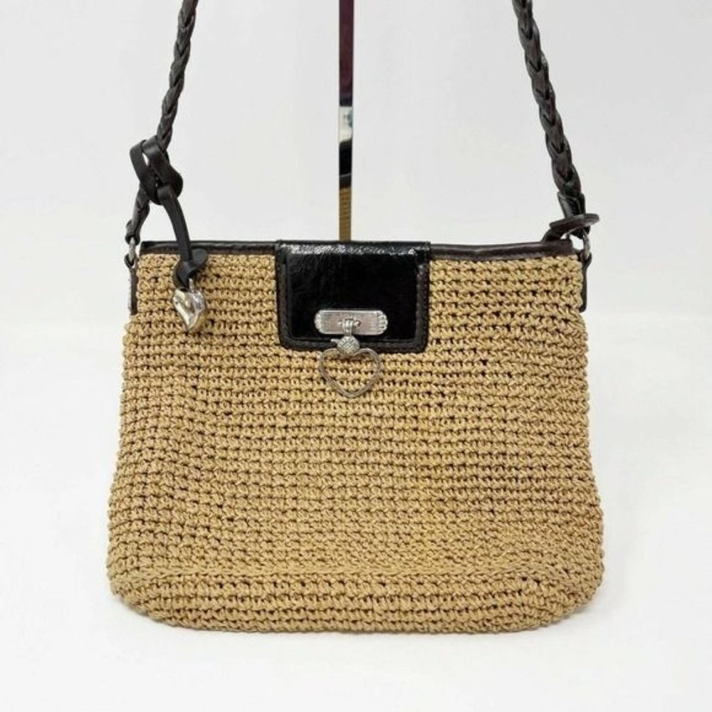 SOLD BRIGHTON Wheat Brown Straw Leather  Bag - Picture 12 of 16